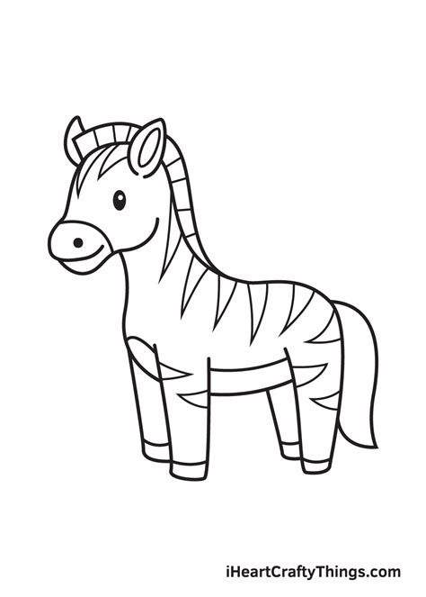 Zebra Drawing — How To Draw A Zebra Step By Step