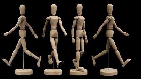 Wooden mannequin for artists free 3D model rigged | CGTrader