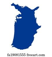 Free art print of Map of the United States, Oregon highlighted. Political map of United States ...