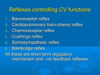 Cardio Vascular Reflex | PPT