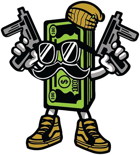 "Gangster Cash Money Cartoon Character" by ThatMerchStore | Redbubble