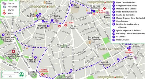 Madrid top tourist attractions map - La Latina & Lavapies area map