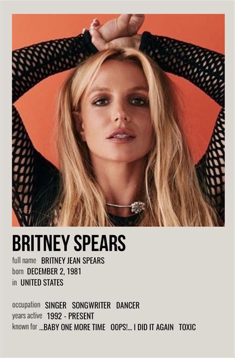 Minimal Britney Spears Poster | Stylish Polaroid Celeb Art