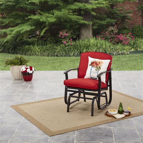 Mainstays Belden Park Outdoor Glider Chair for Patio and Garden, Red - Walmart.com