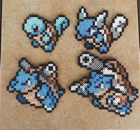 Squirtle Family - Pokemon Perler Bead Sprite Set by MaddogsCreations on ...