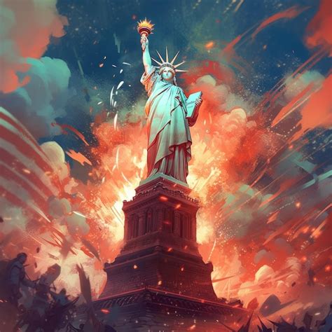 Premium Photo | Illustration of the statue of liberty showcasing american independence day ...