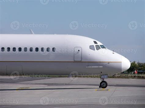 cockpit of airplane standing in airport 22513800 Stock Photo at Vecteezy