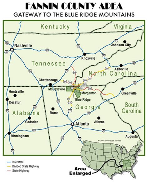 Area Map of Blue Ridge GA