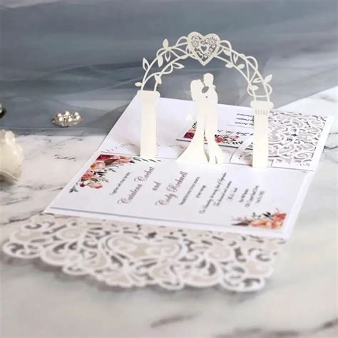 Elegant Laser Cut Pearl Paper Wedding Invitations Inner - Temu, Wedding ...