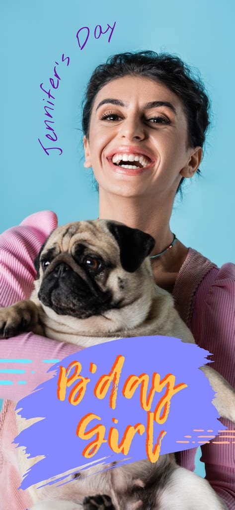 Happy Birthday Congrats With Lovely Dog Online Snapchat Geofilter Template - VistaCreate