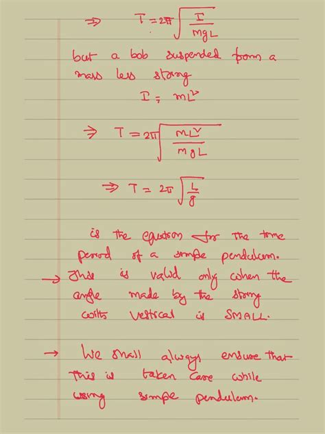 Time Period of Simple pendulum | IIT JEE and NEET Physics