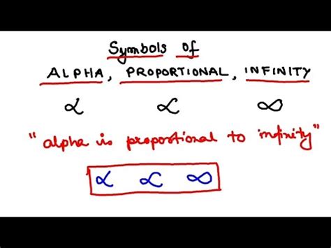 Symbols of alpha, proportional and infinity - YouTube