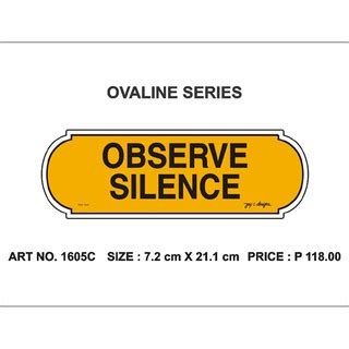 Acrylic Sign Observe Silence Signage 1605 | Shopee Philippines