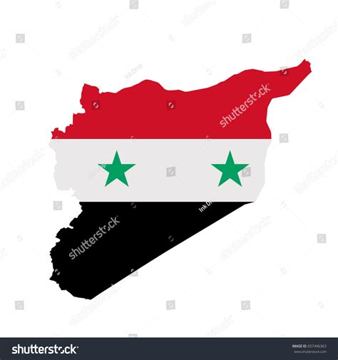 Syria Flag Map Country Outline National Stock Illustration 657496363 ...