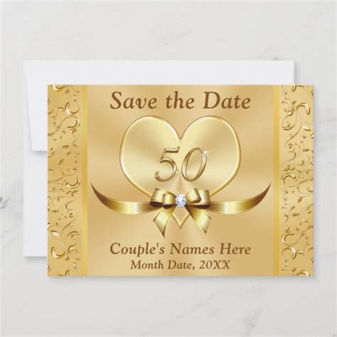 Personalized 50th Anniversary Save the Date Cards | Zazzle.com