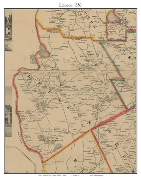 Lebanon, Maine 1856 Old Town Map Custom Print - York Co. - OLD MAPS