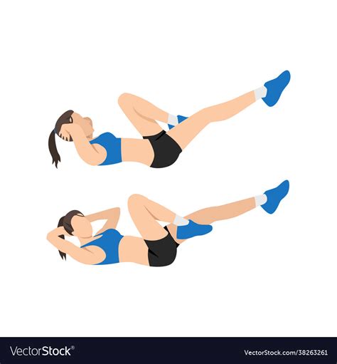 Hombre Haciendo Ejercicio Abdominal Con Crunch De Ilustración Del ...