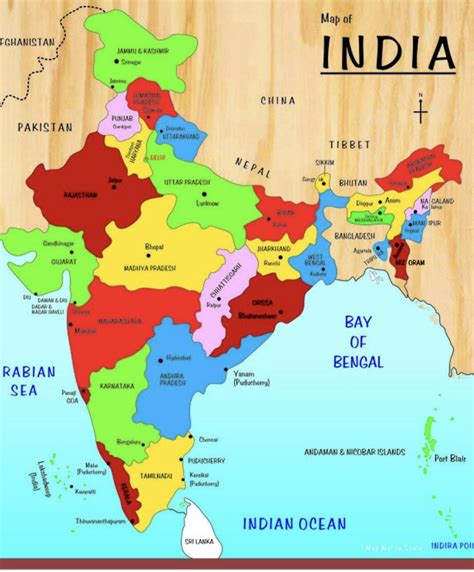 Map of India | India map, Creative india, Map