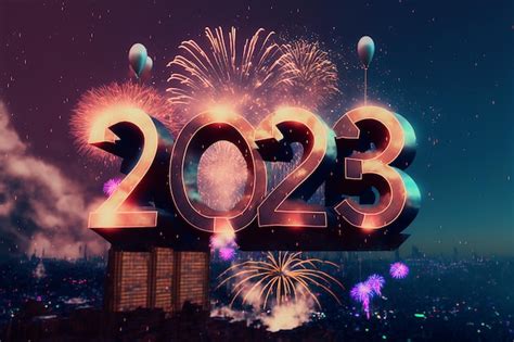 Premium AI Image | A fireworks display with the numbers 2023 on it