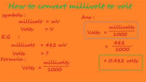 how to convert millivolt to volt - electrical formulas - YouTube