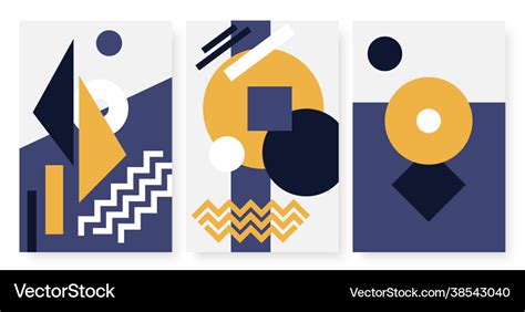 Geometric abstract shapes modern wall picture art Vector Image