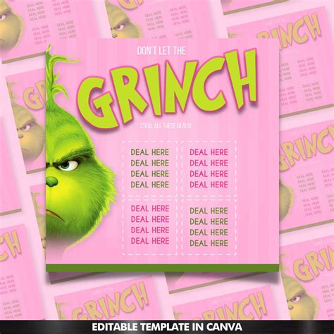Grinch Canva Flyer, Grinch, Diy, Canva, Flyer, Eflyer, Christmas Flyer, Canva Flyer, DIY Grinch ...
