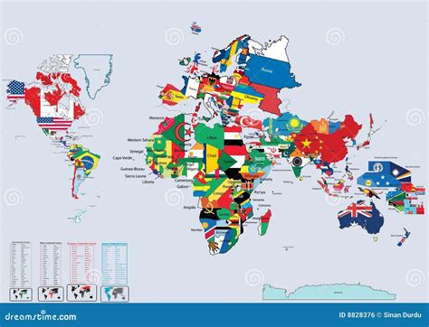 World Country Flags And Map Royalty Free Stock Image - Image: 8828376