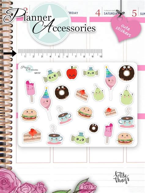 Kawaii Food Stickers Cute Food Stickers Food Stickers Planner