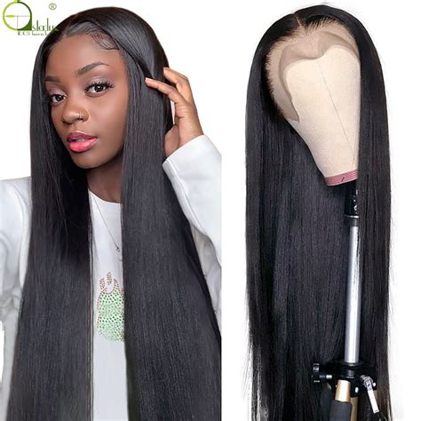 Sterly Brazilian Straight 30 Inch Lace Front Human Hair Wigs Closure ...