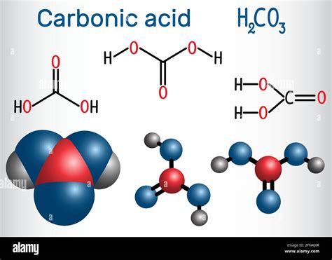 Molécula de ácido carbónico (H2CO3) . También es una solución de ...