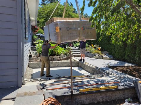 Hot Tub and Outdoor Shower Patio Installation