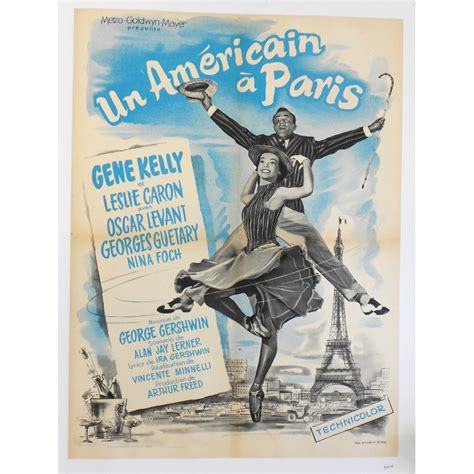 Original vintage movie poster of "An American in Paris", 1951.