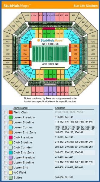 Hard Rock Stadium Seating Map - Maping Resources