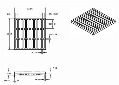 Ductile Iron 24"x24" Catch Basin Grate | Trench Drain Grates