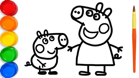 How to draw peppa pigs for kids | Kids education, Coloring for kids, Drawing for kids