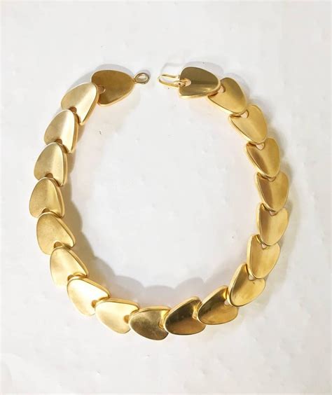 Robert Lee Morris gold plated articulated modernist necklace For Sale ...