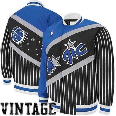 Mitchell & Ness Orlando Magic Hardwood Classics Authentic Vintage Warm-Up Jacket - Black/Royal ...