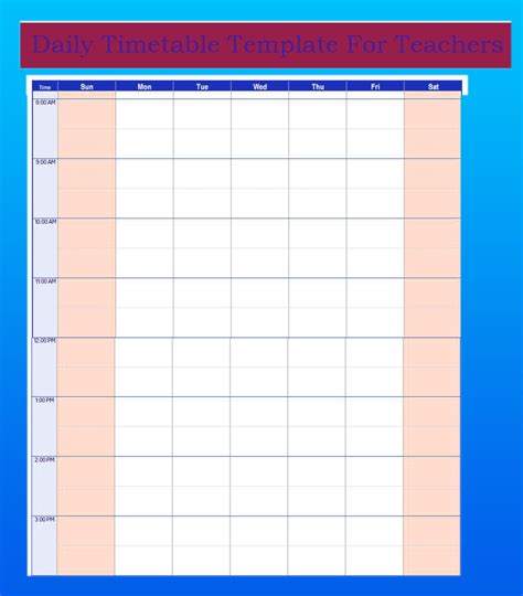 School Time Table Format In Excel Free Download | Timetable template, School time table format ...