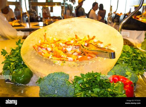 Dining Room Buffet aboard the luxury abstract cruise ship Stock Photo - Alamy