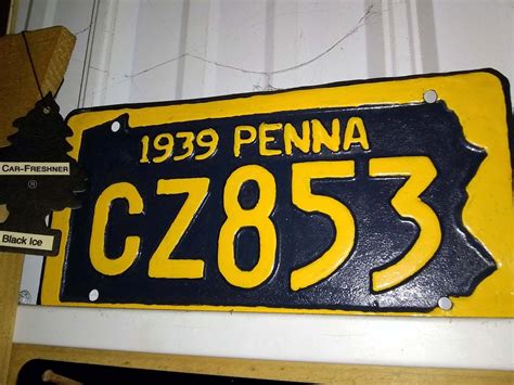 Matching Pair of Vintage 1939 Pennsylvania License Plates