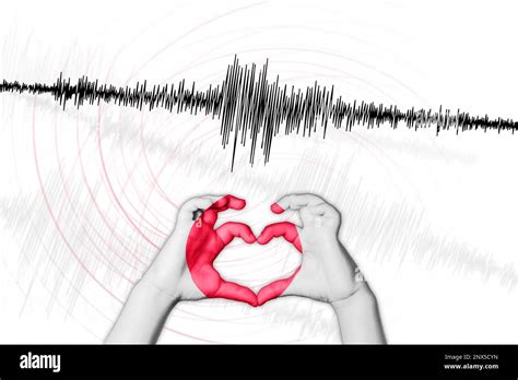 Seismic activity earthquake Japan symbol of heart Richter scale Stock ...