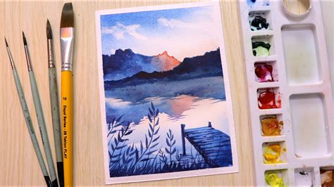 mountain watercolor painting tutorial - Deloise Frey