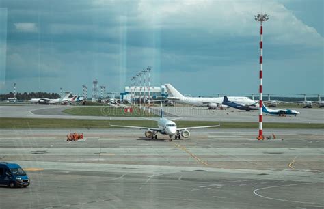 MINSK, BELARUS - JUNE 16, 2021 Minsk International Airport. the View ...