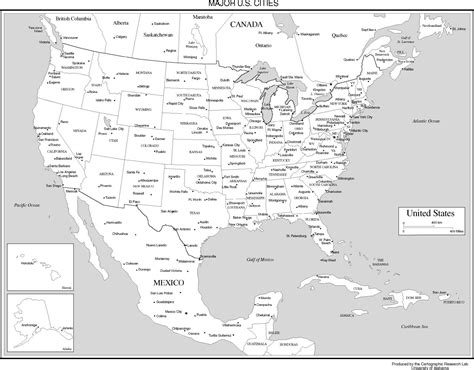 Blank Map Of The United States With Major Cities