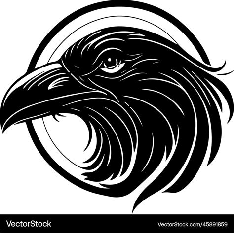 Raven head good for logo Royalty Free Vector Image