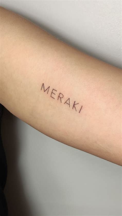 Tattoo meraki | Frases para tatuagem feminina, Tatuagem paramore ...