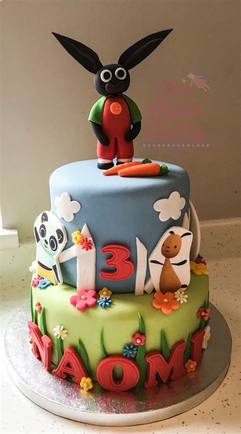 Bing bunny birthday tiered cake CBeebies | Bing cake, Birthday cake ...