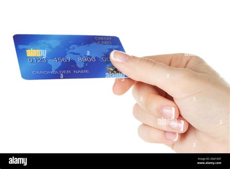 Hand holding credit card, isolated on white Stock Photo - Alamy