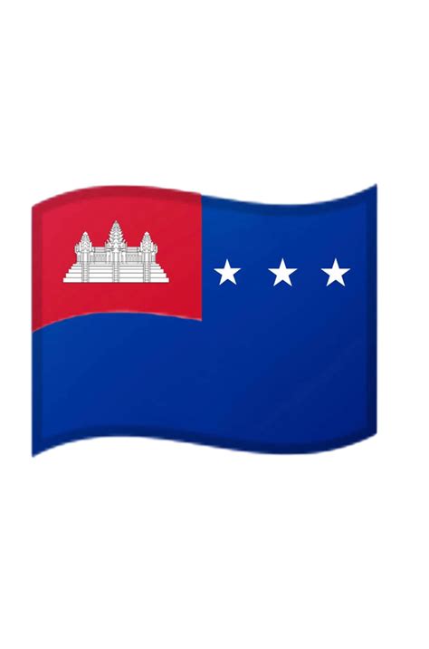 The Khmer Republic Google Flag Emoji UPDATED by ShizukaCo on DeviantArt