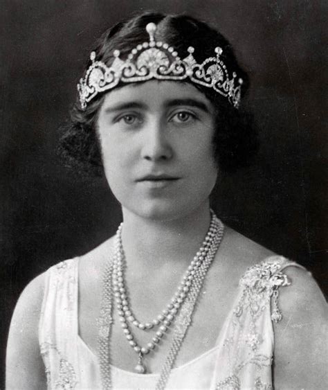 A young Queen Mother as The Duchess of York in 1924 wearing pearl and diamond sautoir with ...